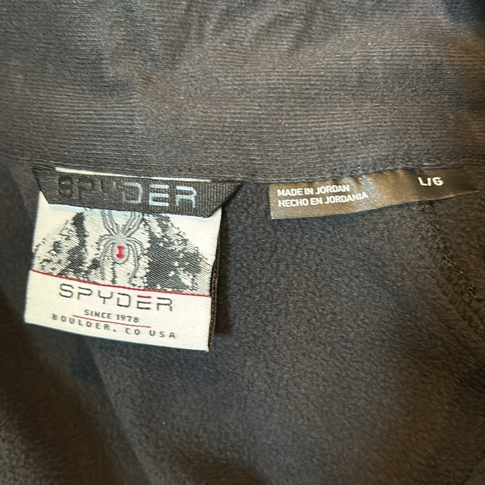NEW Men's Spyder 1/4 zip black pullover size large - Picture 6 of 6